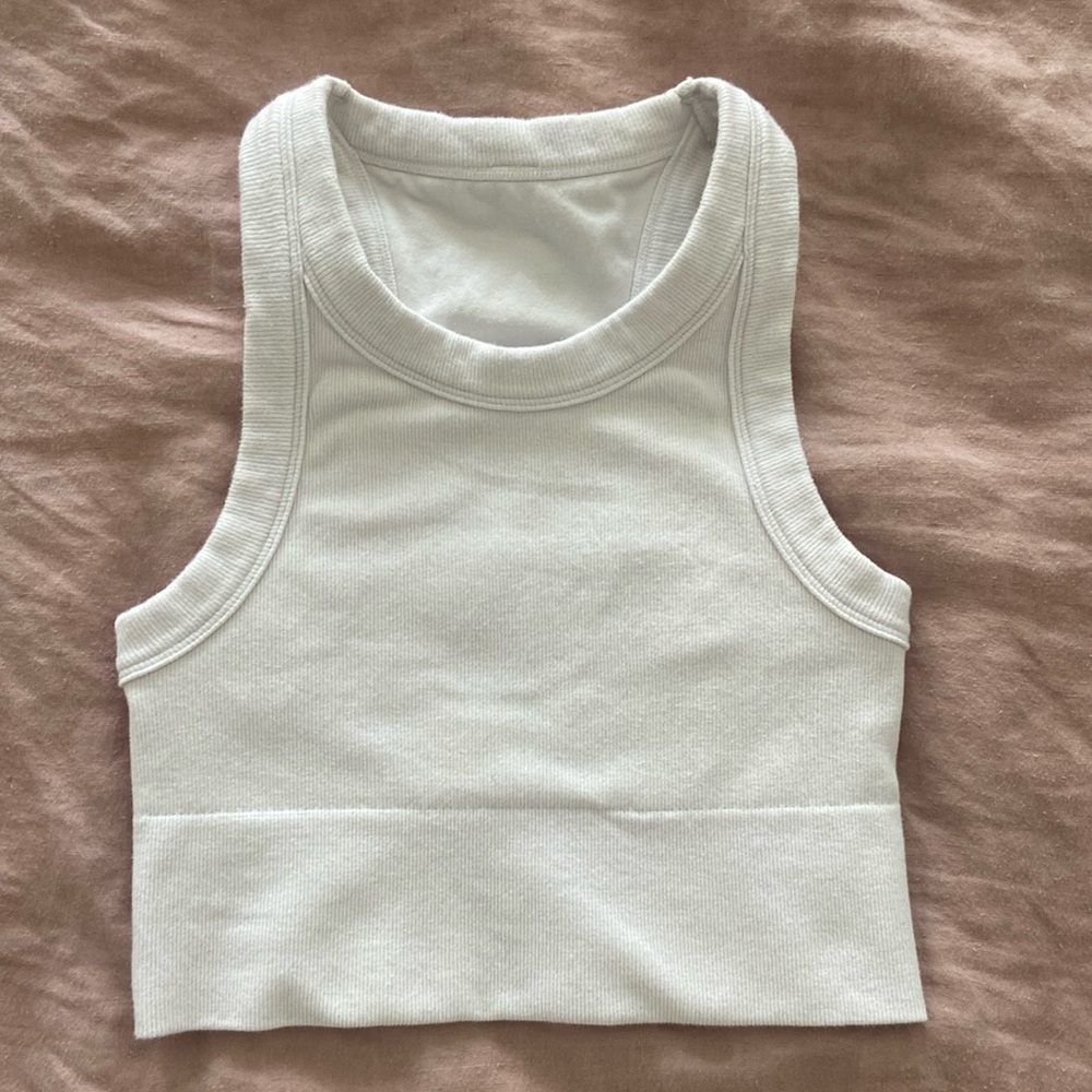 Alo white sports bra